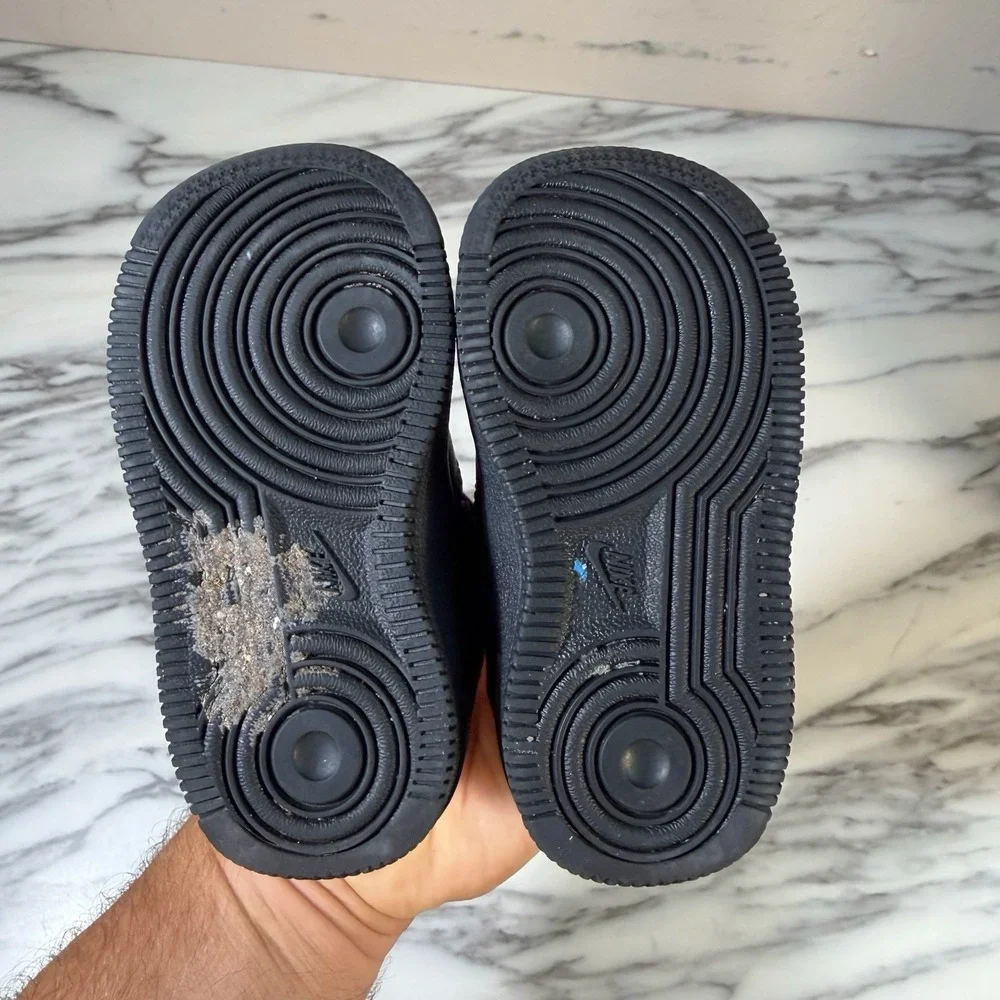 Nike Air Force 1 Low Toddler Baby Size 5C Black Walking Leather Shoes Sneakers